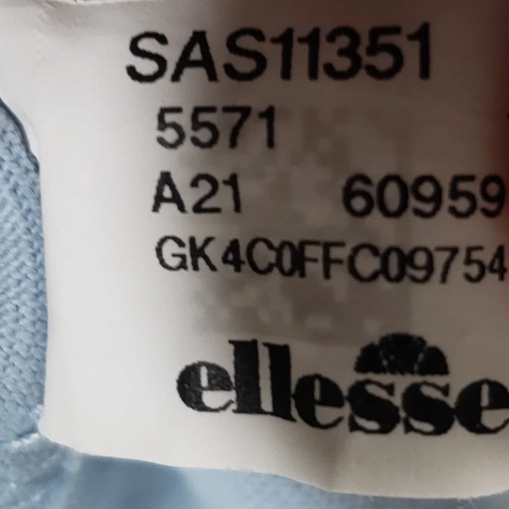 Ellesse T-Shirt‎ Womens Large Light Blue Embroidered Logo Cotton SAS11351 Casual